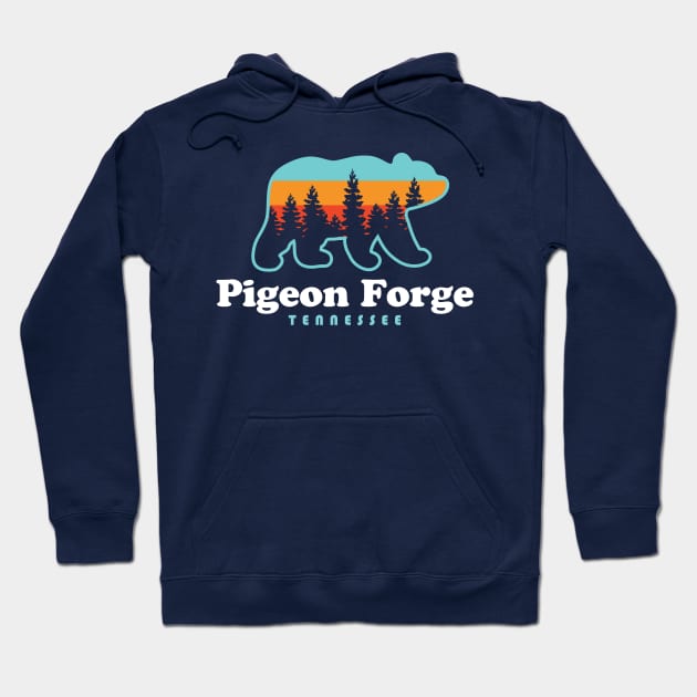 Pigeon Forge Tennessee Great Smoky Mountains Bear Hoodie by PodDesignShop